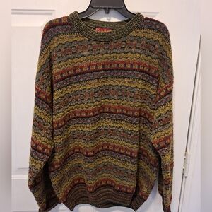 Vintage 80/90s Joseph A Bank Grandpa Sweater Multicolor Mens XL